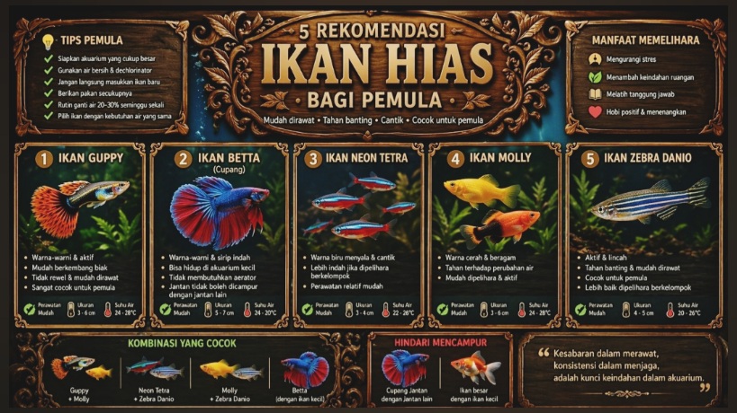 Rekomendasi 5 Ikan Hias bagi Pemula