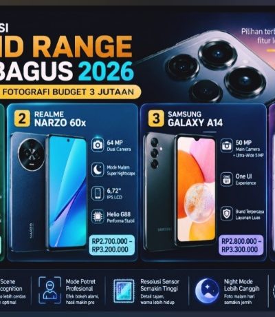 4 Rekomendasi HP Mid Range Kamera Bagus 2026