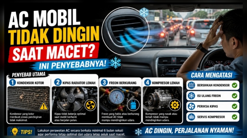 5 Penyebab AC Mobil Tidak Dingin Saat Macet