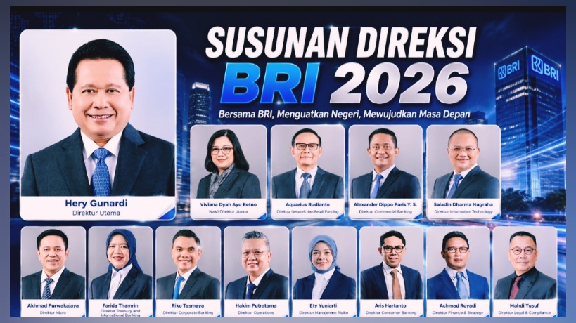Inilah Susunan Lengkap 13 Direksi BRI 2026