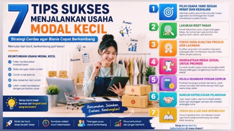 7 Tips Sukses Menjalankan Usaha Modal Kecil