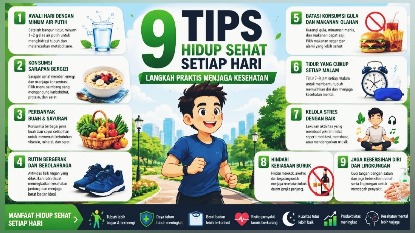 9 Tips Hidup Sehat Sederhana Setiap Hari