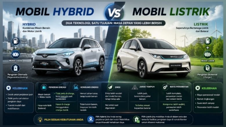 Apa Perbedaan Mobil Hybrid dan Listrik