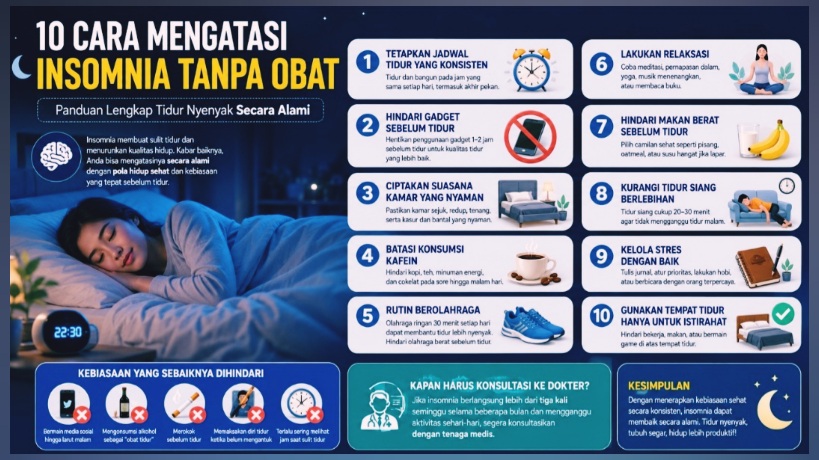 10 Cara Mengatasi Insomnia Tanpa Obat