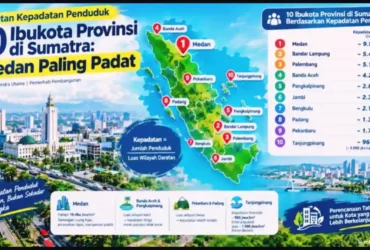 Kepadatan Penduduk 10 Ibukota Provinsi di Sumatra